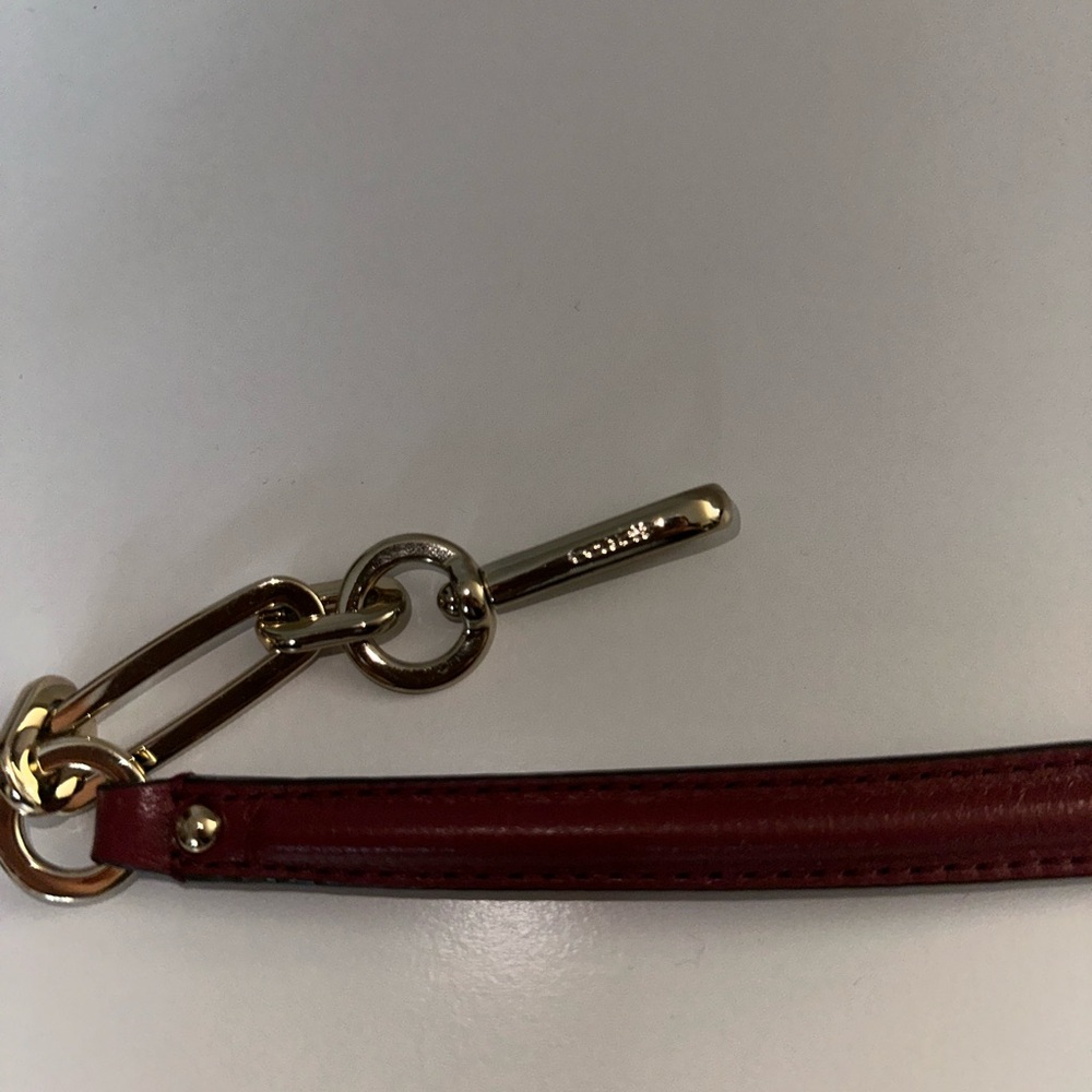 Coach Maroon Croc-Embossed Shoulder Bag - Picture 5 of 5